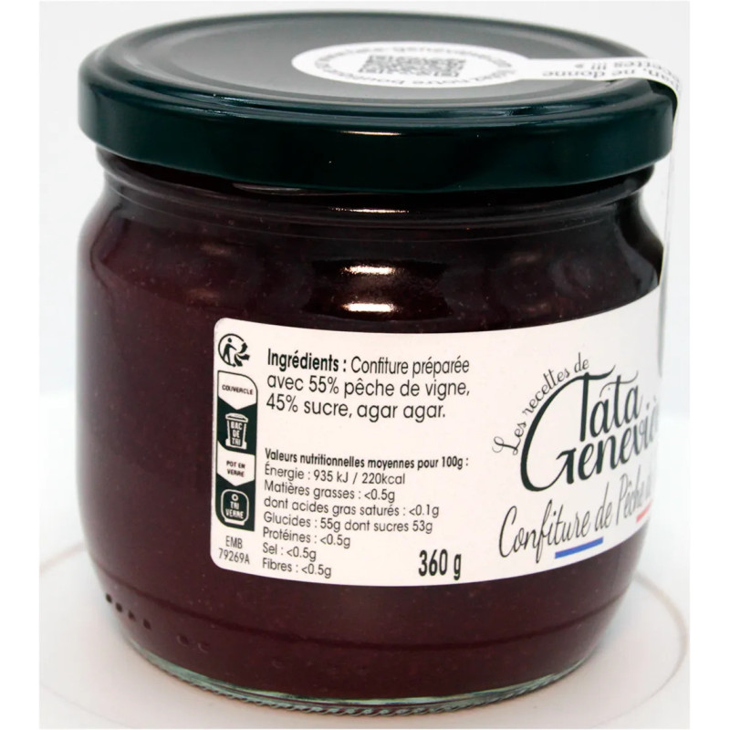 Confiture pêche de vigne artisanale | Tata Geneviève