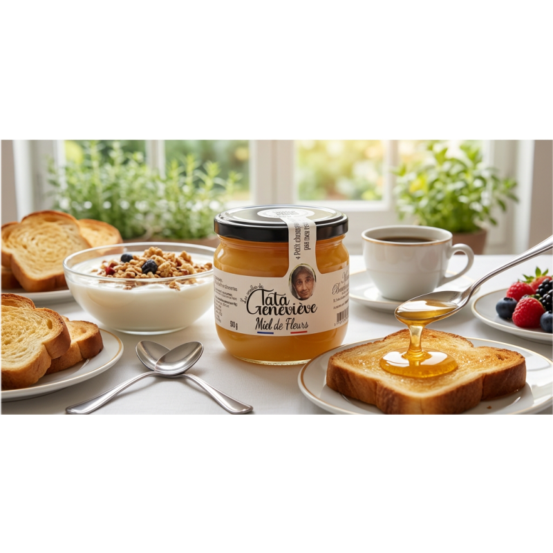 Miel de Fleurs Artisanal 500g - Récolté en Charentes - Tata Geneviève