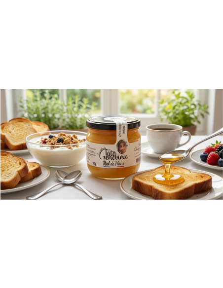Miel de Fleurs Artisanal 500g - Récolté en Charentes - Tata Geneviève